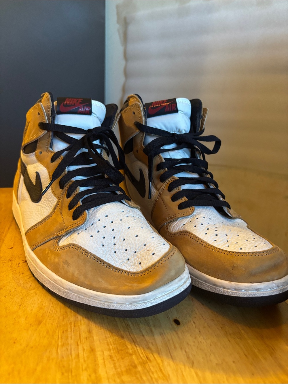 Nike Air Jordan 1 Mid Brown & White Men's Sneakers